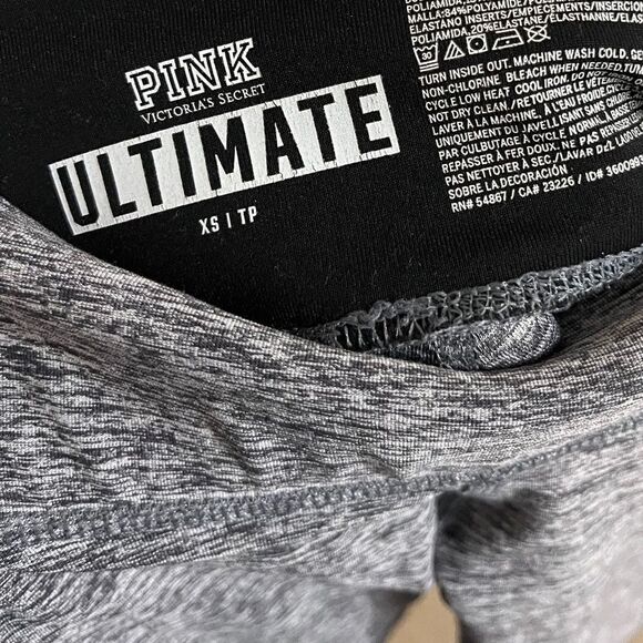 PINK Victoria’s Secret Women’s Activewear Black & Gray Mesh Leggings Sz-XS - Picture 5 of 6